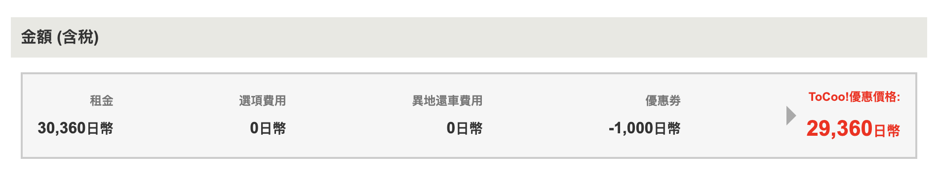 ToCoo!日本租車優惠碼︱獨家優惠碼「TCMM01」！日本租車滿¥10,000即減¥1,000！仲有日本租車攻略！